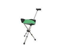 Canne pliante d'extérieur avec chaise multifonction antidérapante pour bâtons d'alpinisme avec siège (vert)