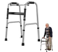 Canne pour personnes âgées, déambulateur léger avec charnières, pliable, hauteur réglable avec 4 pieds en caoutchouc antidérapants, en aluminium, pour appartement et déplacements