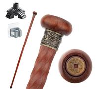 Canne Sceptre Rouge Rond en Bois, Poignée Ergonomique, Design Antidérapant Durable et Portable Unisexe Également un Accessoire de Mode