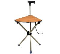 Canne Siege Pliante Légère Canne de Marche avec Siège, Tabouret Léger et Portable, Bâtons de Randonnée Pliables, Support en Acier Inoxydable(Orange)