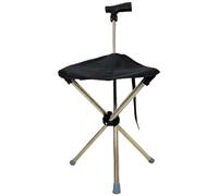 Canne Siege Pliante Légère Canne de Marche avec Siège, Tabouret Léger et Portable, Bâtons de Randonnée Pliables, Support en Acier Inoxydable(Black)