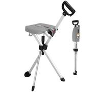 Canne Siege Pliante Légère Canne de Marche en Alliage D'aluminium avec Siège Pliable Légère et Portable Antidérapante et Stable pour Personnes Âgées(Gray)
