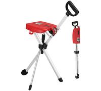 Canne Siege Pliante Légère Canne de Marche en Alliage D'aluminium avec Siège Pliable Légère et Portable Antidérapante et Stable pour Personnes Âgées(Red)