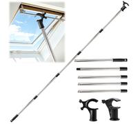 Canne Télescopique Fenêtre de Toit 1,86 m, Perche de Commande avec Crochet pour Ouvrir et Fermer les Fenêtres de Toit et Stores, Compatible VELUX GGL GGU GPL GHL