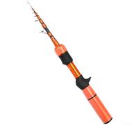 Canne télescopique portable ultra courte en carbone avec poignée antidérapante et anneaux de guidage lisses, support pour les activités de pêche à la truite et au ruisseau (1,5 m OrangeB)