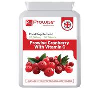 Canneberge double concentration 20 000 mg enrichie en vitamine C - 90 comprimés végétaliens | Comprimés faciles à avaler | Ingrédients sans OGM | Fabriqué au Royaume-Uni par Prowise Healthcare