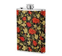 Canneberge russe traditionnelle,Flasque de poche plate de 8 oz en acier inoxydable 304, idéale pour les activités de plein air.