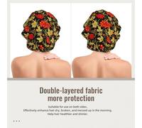 Canneberge traditionnelle russe,Bonnet de nuit en satin réglable en soie pour adulte, bonnet de nuit élastique pour femme