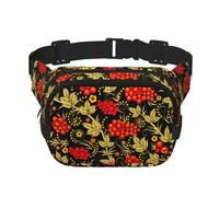Canneberge Traditionnelle Russe,Sac Banane carré Double Couche, Sac de Poitrine