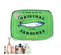 Canned Sardines Makeup Bag - Canned Sardine Makeup Bag, Cute PU Storage Pouch | Creative Fish Can Design Cosmetic Organizer For Women, Skincare, Lipstick, Brushes, Toiletries & Travel Essentials, Brig