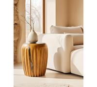 Cannelé - bout de canapé en bois de teck massif