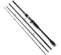 Cannes Pêche Lancer Léger Ultraléger, 1,8/2 4 .7 3.0M Pêche Fibre de Carbone Plug-in Portable Fly Sea Fishing Tige pêche et Bobine à Rotation coulée(Black Casting,2.4 m)