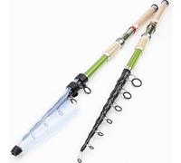 Cannes Pêche Lancer Léger Ultraléger, 2. 1m .4m .7m 3.0m .6m Tige de Filature Carbone poignée en Bois Longue Coup feu la pêche à télescopique(2.4 m)