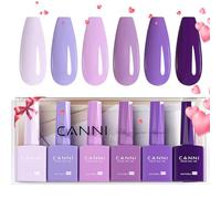 CANNI 2308 Lot de 6 vernis à ongles UV, violet clair, rose, violet profond, violet clair, rose profond, gel pour ongles