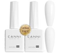 CANNI Vernis à Ongles UV Gel Semi Permanent 9ml | 2 x Blanc Longue tenue Soak Off Gel Nail Polish DIY Manucure Nail Art Naturel French