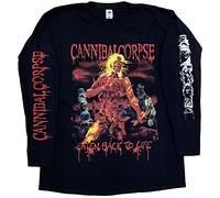 CANNIBAL CORPSE, EATEN BACK TO LIFE, édition britannique, manches longues, t-shirt à manches longues, noir, Taille M