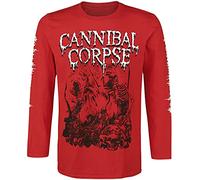 Cannibal Corpse Pile of Skulls 2018 Homme T-Shirt Manches Longues Rouge L