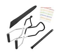 Canning Equipment - 4-Piece Heat-Resistant Jar Tools Set for Safe Handling, Anti-Scald Magnetic Lid Lifter, Bubble with Measurable Scale, Reusable Canning Supplies for Home Preserving Jams
