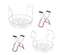 Canning Rack Se - Lot de 2 supports de stérilisation pliables en acier inoxydable avec élévateur de bocaux en forme de cœur, 29 x 24,5 cm, clip anti-brûlure pour la maison, la cuisson à la vapeur, la