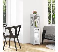 Cannoli Meuble de salle de bain, meuble de toilette, petit meuble de rangement pour WC, support de papier toilette, pieds résistants à l'eau, 20 x 20 x 80 cm