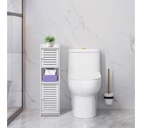 Cannoli Petit Meuble Salle de Bain, Armoire Toilette Colonne, Meuble Toilettes WC Rangement, Tiroir, Compartiment, Gain de Place, Petits Espaces