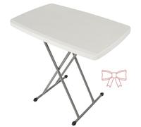Cannoli Table Pliante Rectangle -Jardin et Camping Blanche Pieds -Table de Jardin Plastique,Table Compacte et Pliable, Table Pliante Ajustable, HDPE-Blanc-76 * 50 * 74cm