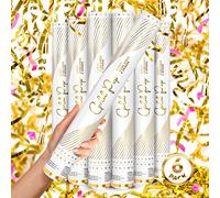 Cannon à confettis dorés - 40,6 cm - Serpentins dorés pour fête - Shooters à confettis/paillettes/bombes, serpentins sans gâchis, confettis de mariage, pop fort, tirent jusqu'à 12,2 m