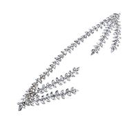 CANNXI Bandeaux pour femmes, bandeau frontal de mariage en strass, diadème en forme de branche de feuille d'ornement de mariée