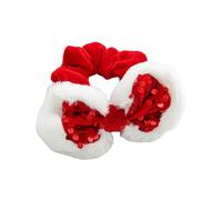 CANNXI Chouchous de Noël en velours avec nœuds festifs pour cheveux - Accessoires pour cheveux - Paillettes étincelantes - Élastiques à cheveux - Formes d'oreilles