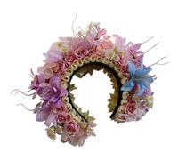 CANNXI Couronne de fleurs printanières pour mariée, mariage, femme - Couronne de fleurs stimulées - Serre-tête pour cheveux