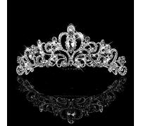 CANNXI Diadème en cristal argenté pour femmes et filles - Couronne de princesse élégante pour mariage, bal de fin d'année, anniversaire