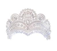 CANNXI Élégante couronne de mariée en strass faite à la main avec cristaux - Accessoire de coiffure réglable pour femme