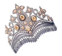 CANNXI Élégante couronne de mariée en strass faite à la main avec cristaux - Accessoire de coiffure réglable pour femme