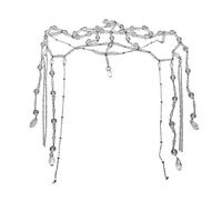 CANNXI Long bandeau pour femme avec perles transparentes en forme de goutte d'eau