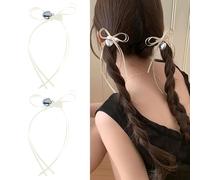 CANNXI Lot de 2 barrettes à cheveux en forme de cœur avec nœud en ruban, confortables et colorées, ornement pour femmes et enfants
