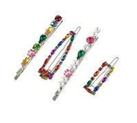 CANNXI Lot de 4 barrettes à cheveux étincelantes en cristal coloré pour femmes et filles