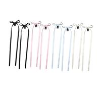 CANNXI Lot de 8 barrettes à cheveux avec nœud et long ruban, élégantes décorations colorées pour filles