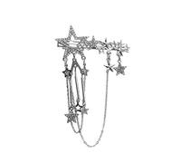 CANNXI Pince à cheveux exquise en forme d'étoile en cristal brillant - Accessoire de cheveux pour femme et fille - Élégante chaîne - Épingle à cheveux cool
