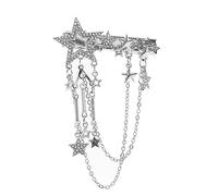 CANNXI Pince à cheveux exquise en forme d'étoile en cristal brillant - Accessoire de cheveux pour femme et fille - Élégante chaîne - Épingle à cheveux cool