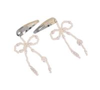 CANNXI Pince à cheveux tendance avec nœud simple en forme de nœud et perles d'imitation, accessoires élégants pour femmes et filles