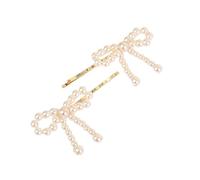 CANNXI Pince à cheveux tendance avec nœud simple en forme de nœud et perles d'imitation, accessoires élégants pour femmes et filles