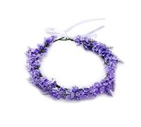 CANNXI Serre-tête à fleurs artificielles pour mariée - Lavande - Couronne avec ruban
