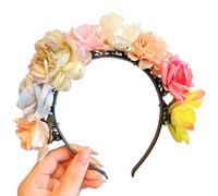 CANNXI Serre-tête à fleurs colorées - Accessoire de cheveux bohème - Cosplay - Pince à cheveux hawaïenne pour filles