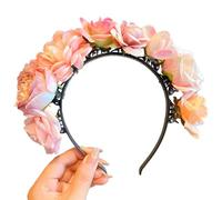CANNXI Serre-tête à fleurs colorées - Accessoire de cheveux bohème - Cosplay - Pince à cheveux hawaïenne pour filles