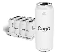 CANO WATER Eau plate refermable 12 canettes de 500 ml en multipacks, canettes d'eau de source naturelle avec couvercles refermables, pour une hydratation respectueuse de l'environnement