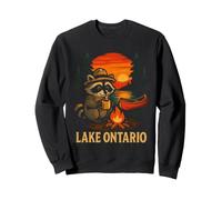 Canoë Coucher de Soleil sur feu de Camp du lac Ontario Raton l Sweatshirt