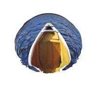 Canoe On Lake Bonnet de douche double bande élastique étanche avec oreilles à volants pour cuisine Résistant à l'huile Peut être réutilisé