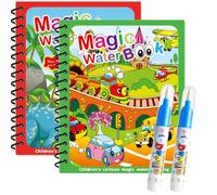Canollo Lot de 2 livres de coloriage à l'eau avec 2 stylos à eau pour enfants, réutilisables Aqua Doodle Baby - Livre de coloriage Water Wwow à partir de 2 ans - Magic Water Book (transport +