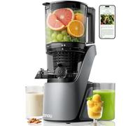 Canoly Centrifugeuse à froid avec baie de remplissage extra large de 150 mm, double tamis (pour jus et sorbet), moteur AC puissant sans balais, système d'auto-prédécoupe, facile à nettoyer avec un