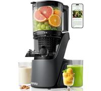 Canoly Extracteur de jus avec tige de remplissage extra large de 150 mm, tamis 3 en 1 (pour jus, sorbet et lait de noix), extracteur de jus lent de 2,6 l avec moteur AC, système auto-coupant, presse à